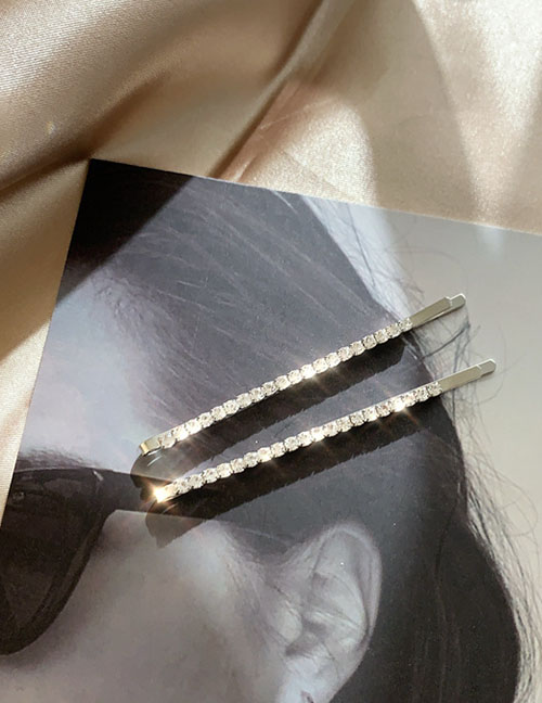 Fashion Silver 1 Pair Diamond Hairpin