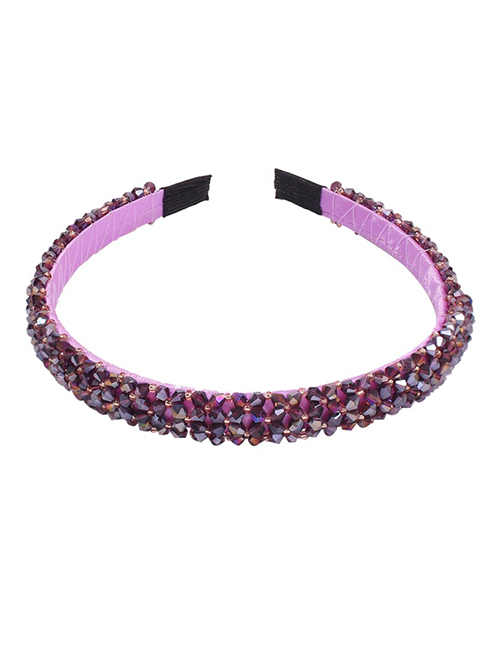 Fashion Purple Necklace With Crystal Beads And Geometric Beads