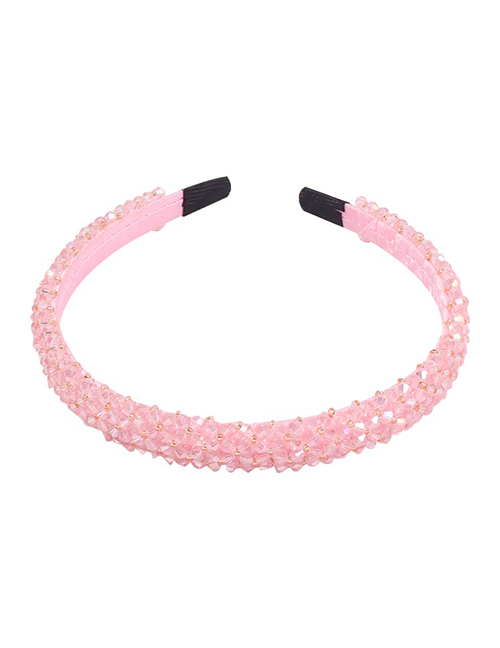 Fashion Pink Necklace With Crystal Beads And Geometric Beads