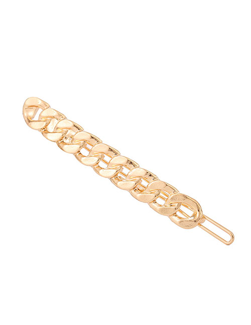 Fashion Golden Chain Cutout Geometric Hairpin
