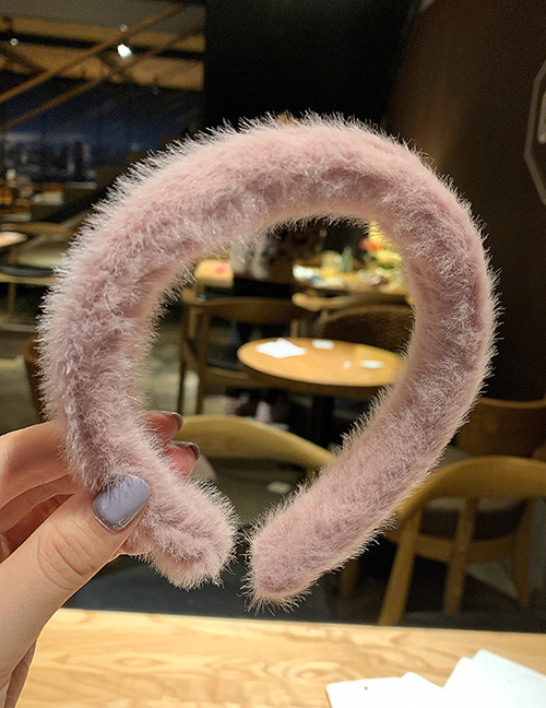 Fashion Light Purple Fluffy Solid Color Hair Hoop