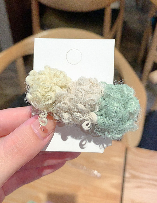 Fashion Yellow Rice White Green Cashmere Contrast Hair Clip