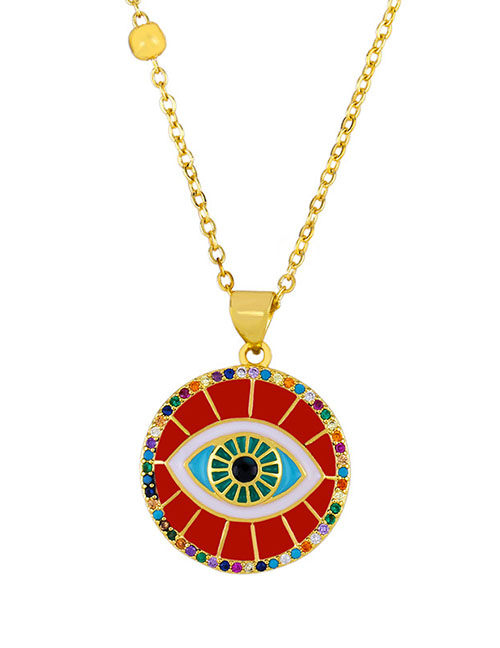 Fashion Red Diamond Eye Drop Necklace