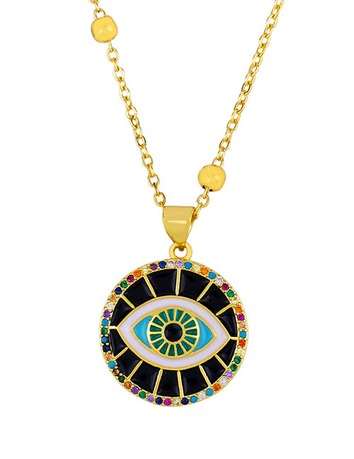 Fashion Black Diamond Eye Drop Necklace