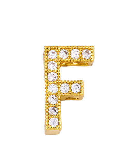 Fashion Golden F Diamond Letter Openwork Necklace