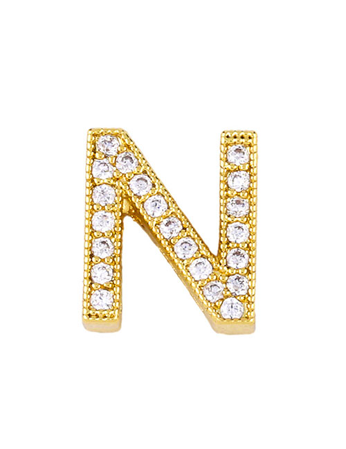 Fashion Golden N Diamond Letter Openwork Necklace