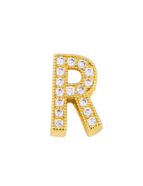Fashion Golden R Diamond Letter Openwork Necklace