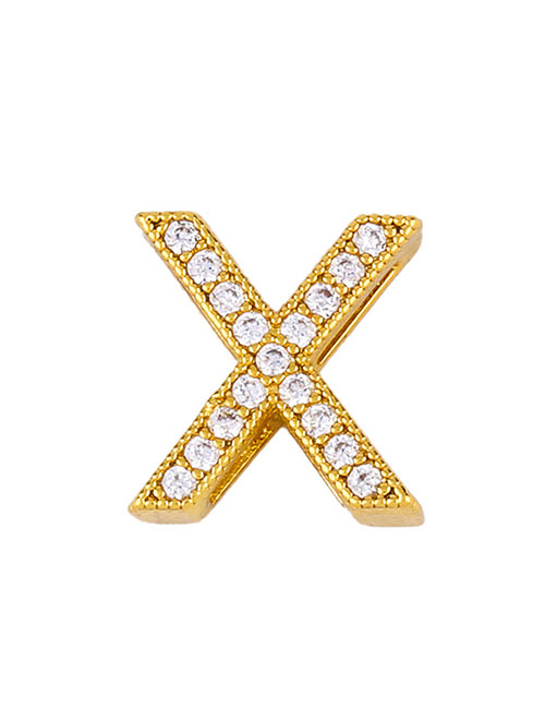 Fashion Golden X Diamond Letter Openwork Necklace