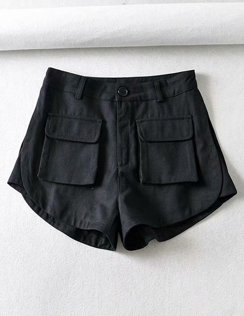 Fashion Black Multi-pocket Overalls