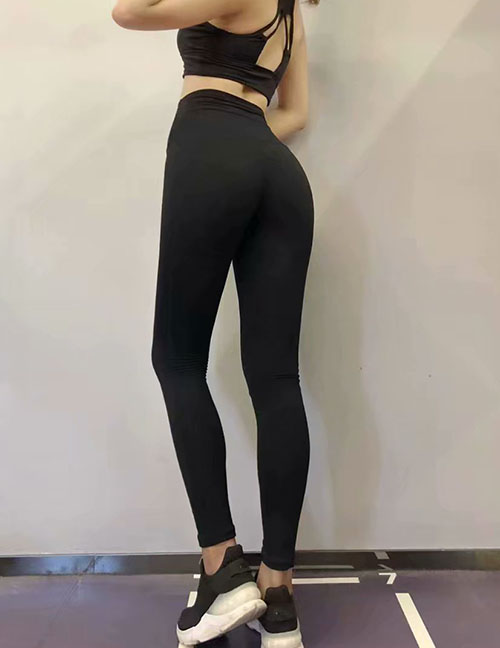 Fashion Black Panelled Yoga Track Pants