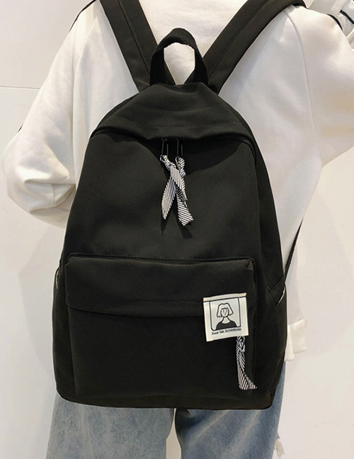 Fashion Black Portrait Stitching Backpack