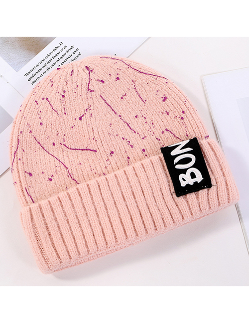 Fashion Pink Graffiti Cloth Knit Hat