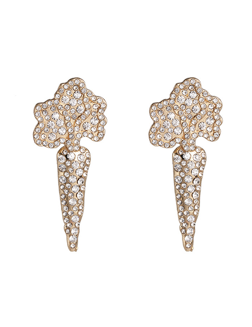 Fashion White Vegetable Carrot Earrings With Diamonds