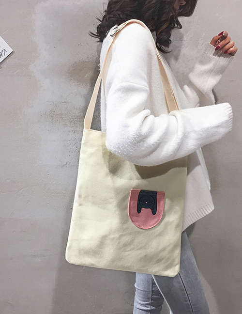 Fashion White Stitched Contrast Shoulder Bag