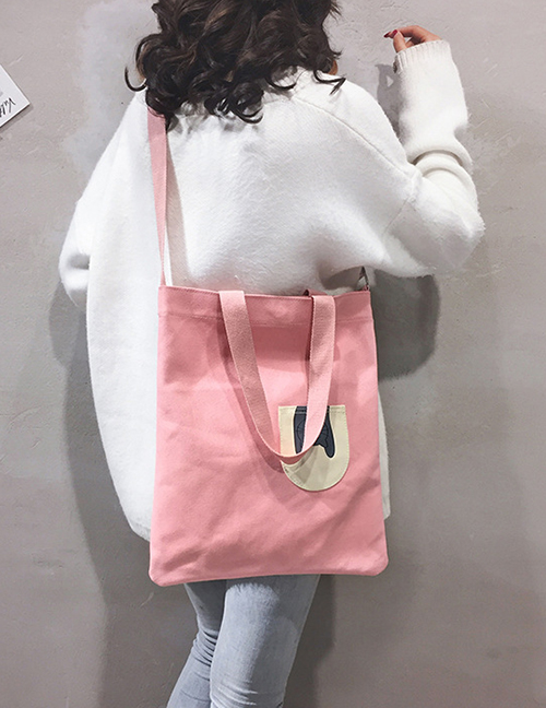 Fashion Pink Stitched Contrast Shoulder Bag