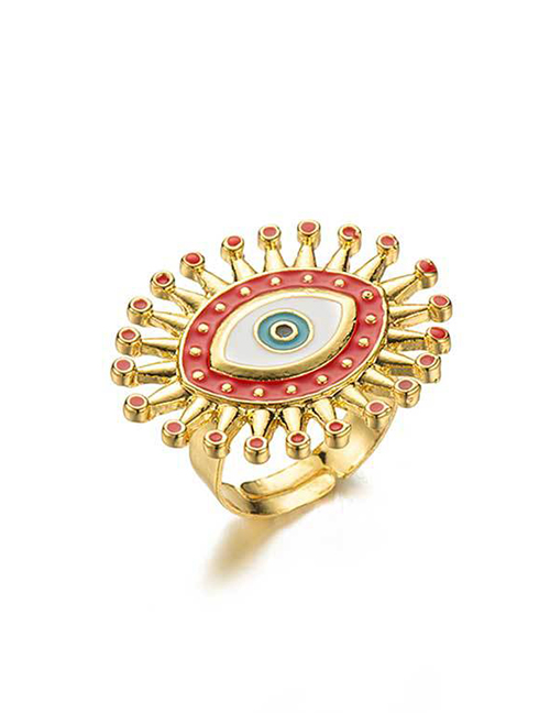 Fashion Red Eye Drop Oil Open Ring