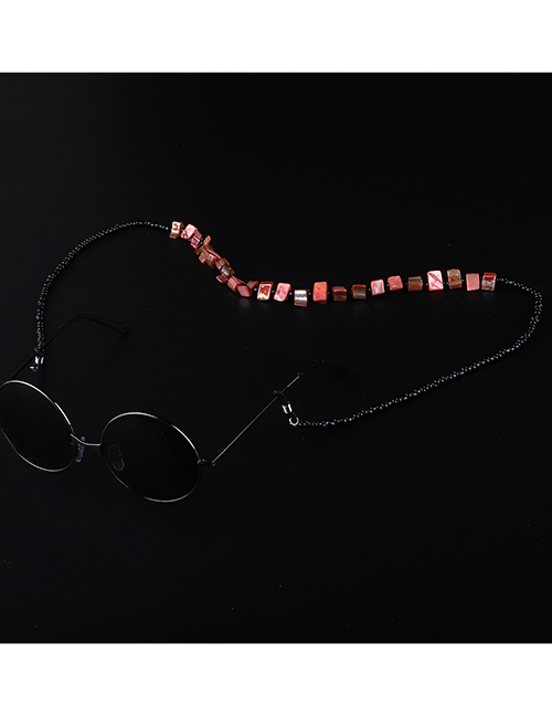 Fashion Red Handmade Beaded Shell Contrast Glasses Chain