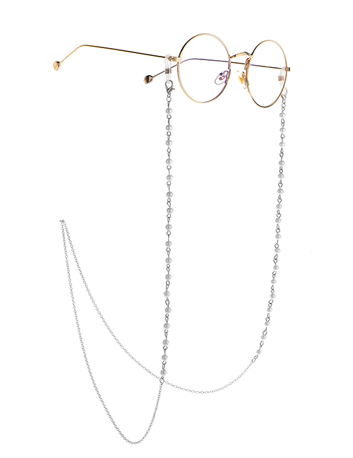 Fashion Silver Silver Pearl Chain Glasses Chain