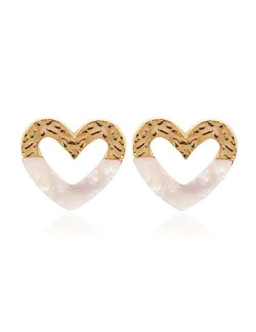 Fashion Creamy-white Acrylic Geometric Love Earrings