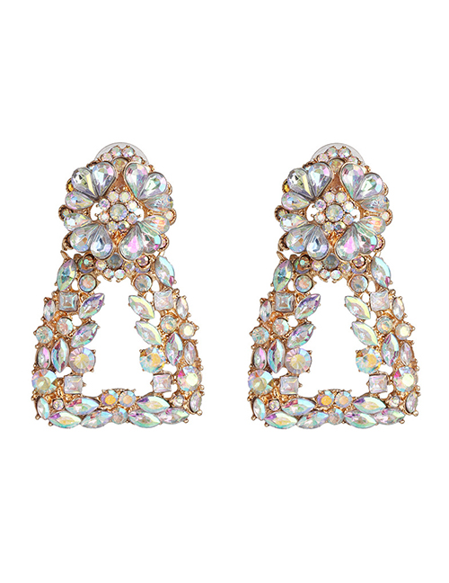 Fashion From Geometric Alloy Diamond Cutout Earrings