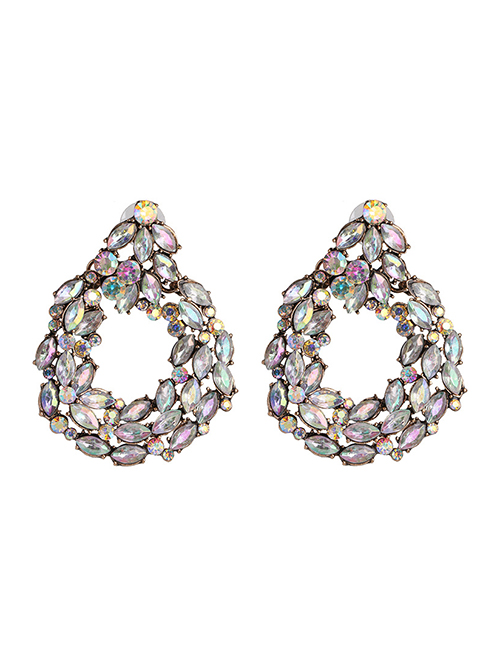 Fashion From Geometric Round Cutout Earrings With Diamonds