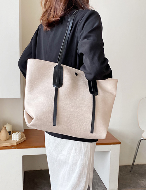 Fashion White Stitched Contrast Crossbody Shoulder Bag