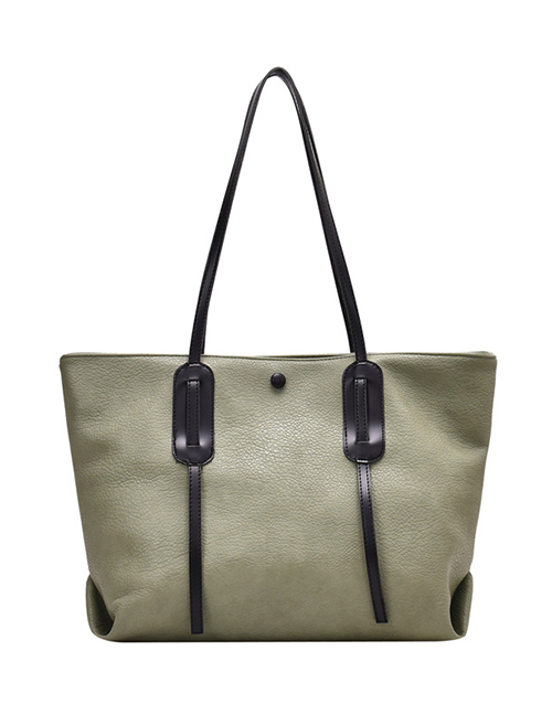Fashion Green Stitched Contrast Crossbody Shoulder Bag