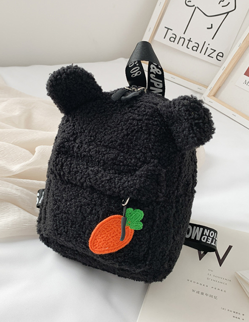 Fashion Black Lamb Fur Bear Backpack