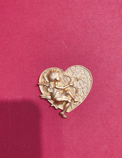 Fashion Golden Embossed Love Cupid Brooch
