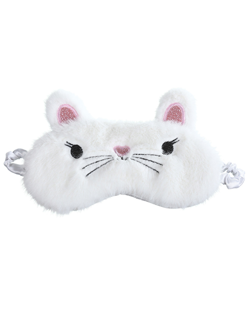 Fashion White Cat Shading Plush Children's Eye Mask