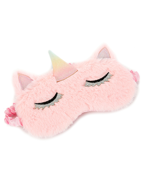 Fashion Light Pink Unicorn Plush Embroidered Eyelashes For Children