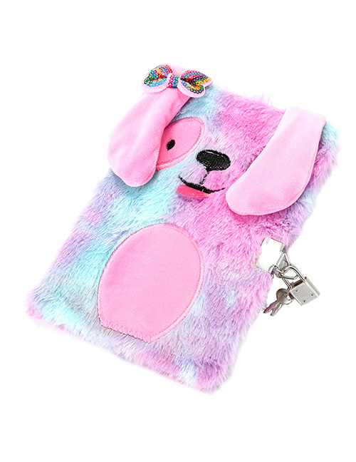 Fashion Violet (with Lock) Puppy Plush Bow For Children With Lock Password Notebook