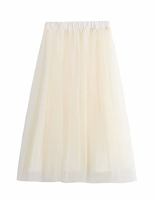 Fashion Off-white Pleated Skirt