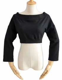 Fashion Black Cropped Sweater