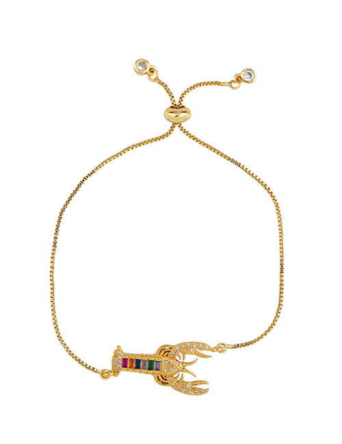 Fashion Golden Adjustable Crystal Lobster Bracelet With Diamonds