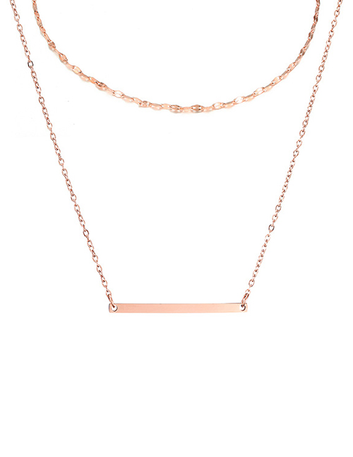 Fashion Rose Gold Double-layer Curved Double-layer Necklace