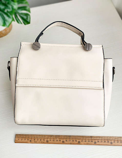 Fashion Off-white Pu Square Shoulder Bag Crossbody Bag
