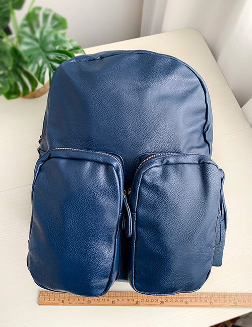 Fashion Blue Pu Backpack