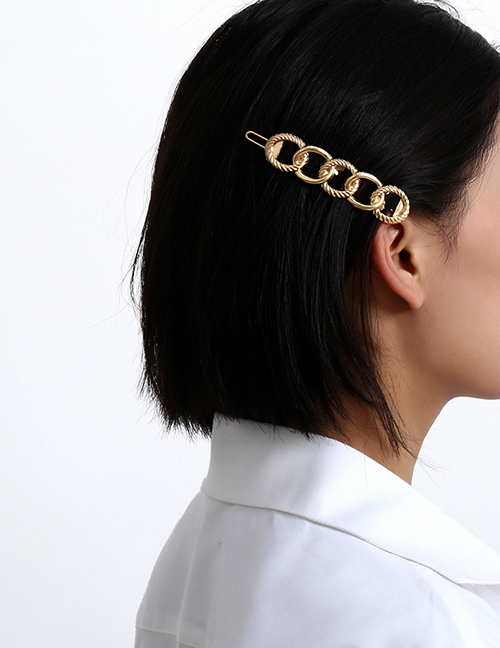 Fashion Golden Chain Alloy Hollow Hair Clip