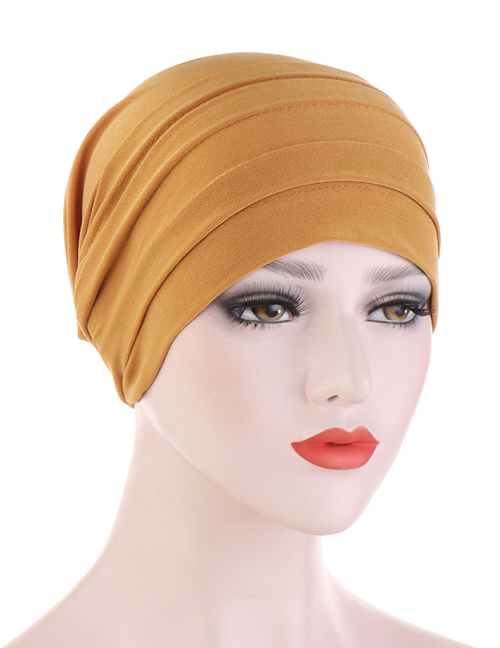 Fashion Turmeric Crystal Hemp Forehead Turban Hat