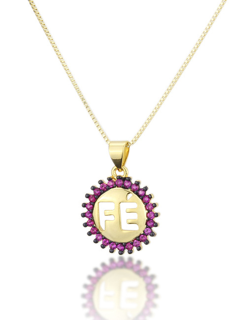 Fashion Gold-plated Diamond Open Letter Necklace