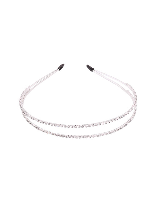 Fashion White K Double-layer Alloy Hoop With Diamonds