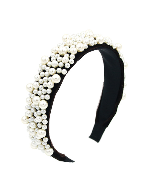 Fashion Black Handgun Nailed With Pearl Headband