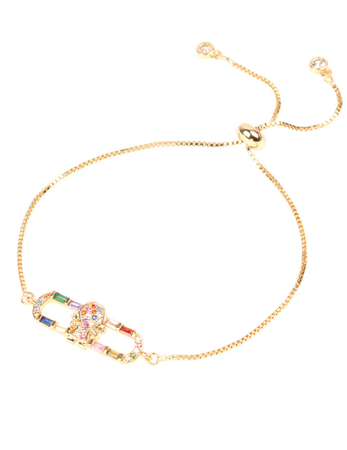 Fashion Golden Gold-plated Girl Pull Diamond Telescopic Bracelet