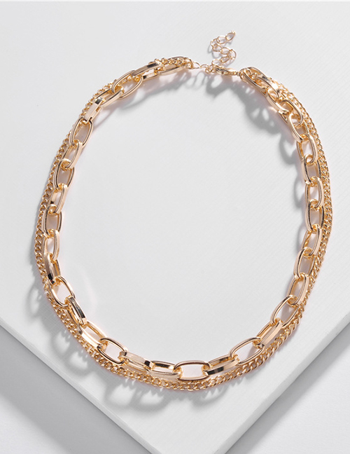Fashion Golden Geometric Chain Multi-layer Necklace