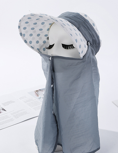 Fashion Gray Polka-dot Print Face Picking Tea Cap