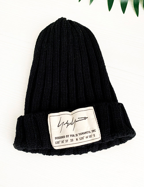 Fashion Black Knitted Letters Children Hat