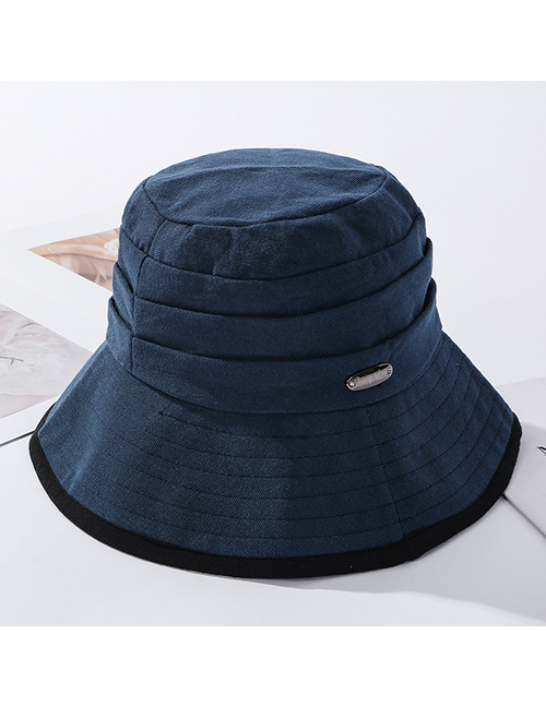 Fashion Navy Metal Foldable Fisherman Hat