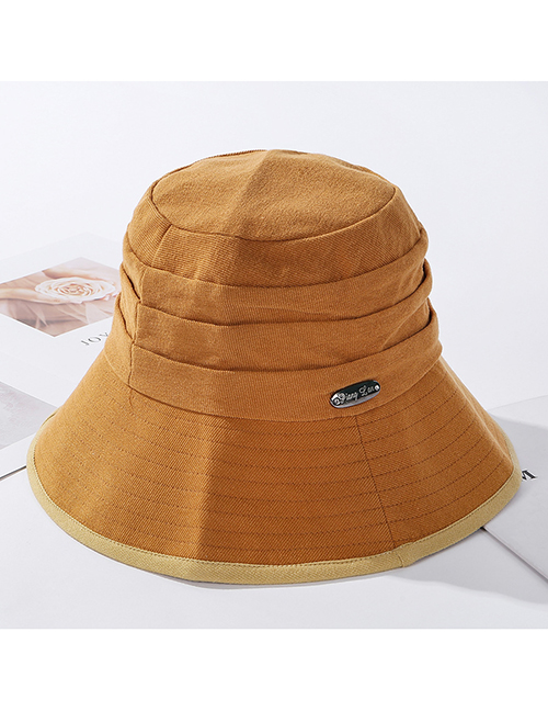 Fashion Yellow Metal Foldable Fisherman Hat