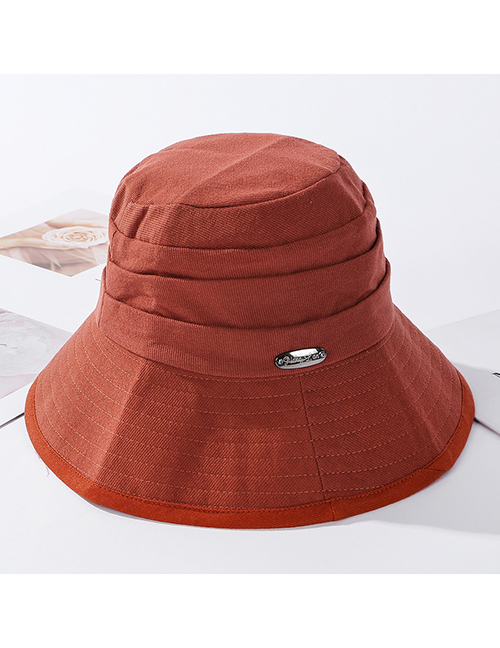 Fashion Orange Red Metal Foldable Fisherman Hat